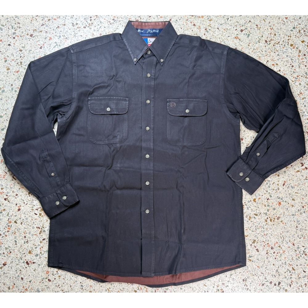 Wrangler‎ George Strait Men's Button Down Brown Long Sleeve Shirt Size Medium